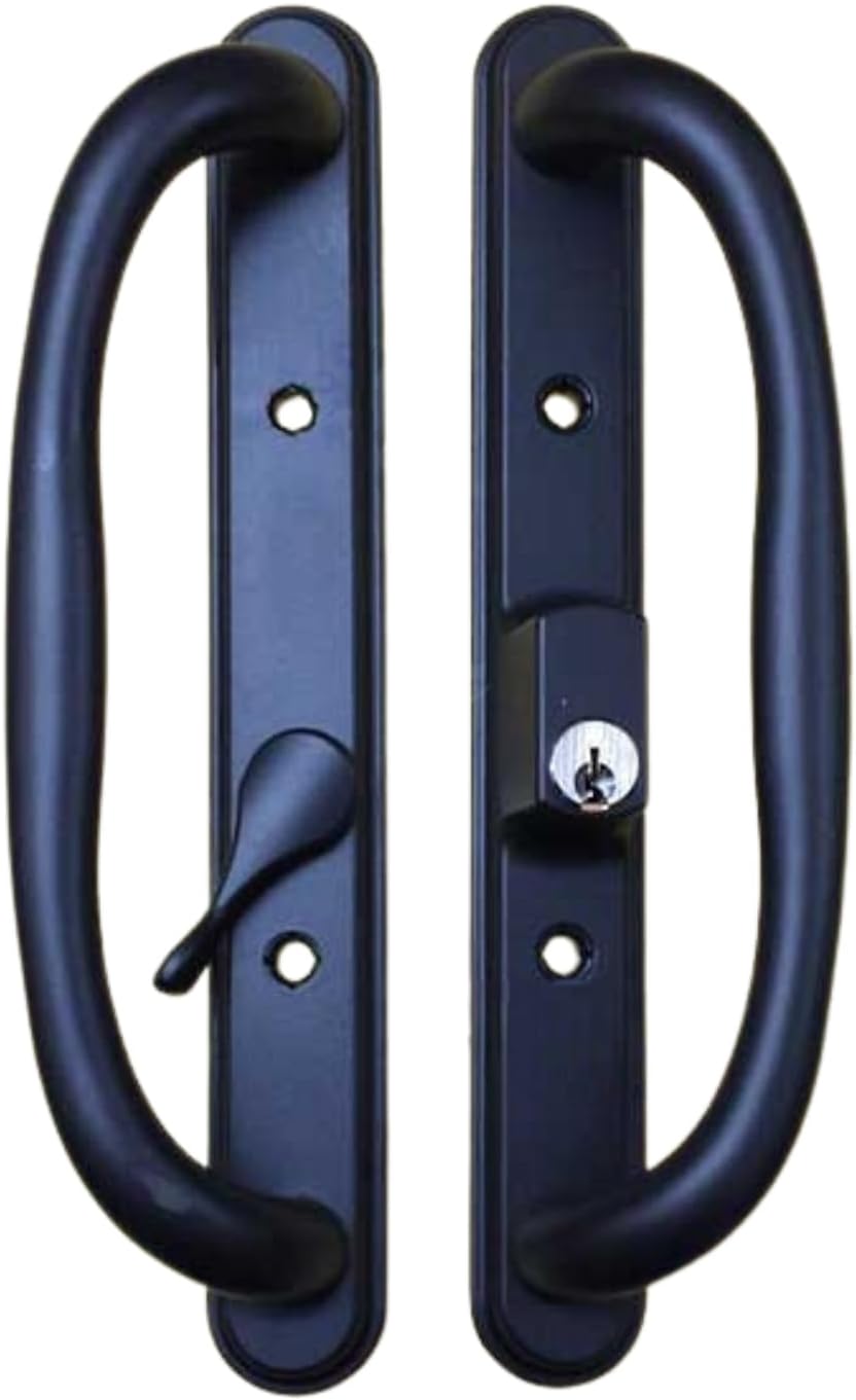 DH-341 Truth Sliding Patio Door Handle Set, 3-15/16" Hole Spacing, Offset Latch w/ Key - Garage and Sliding Door Hardware